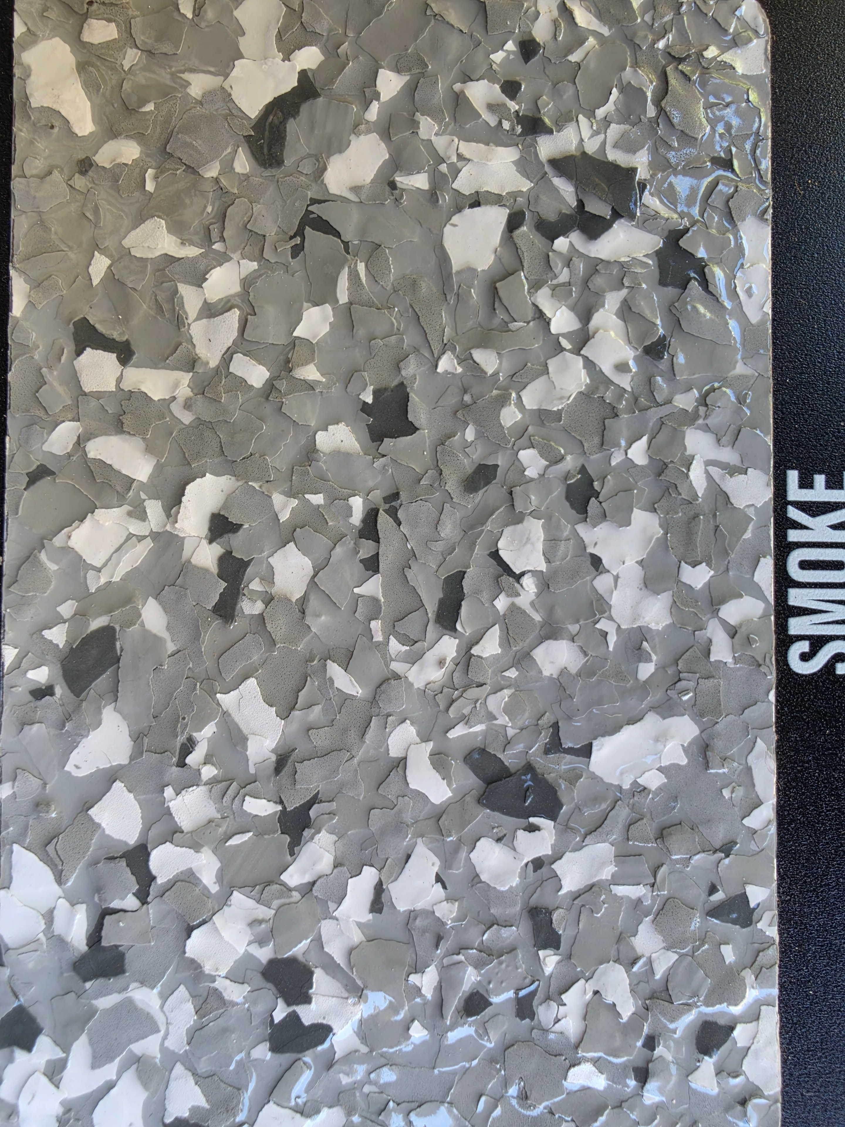 Smoke epoxy flake color sample