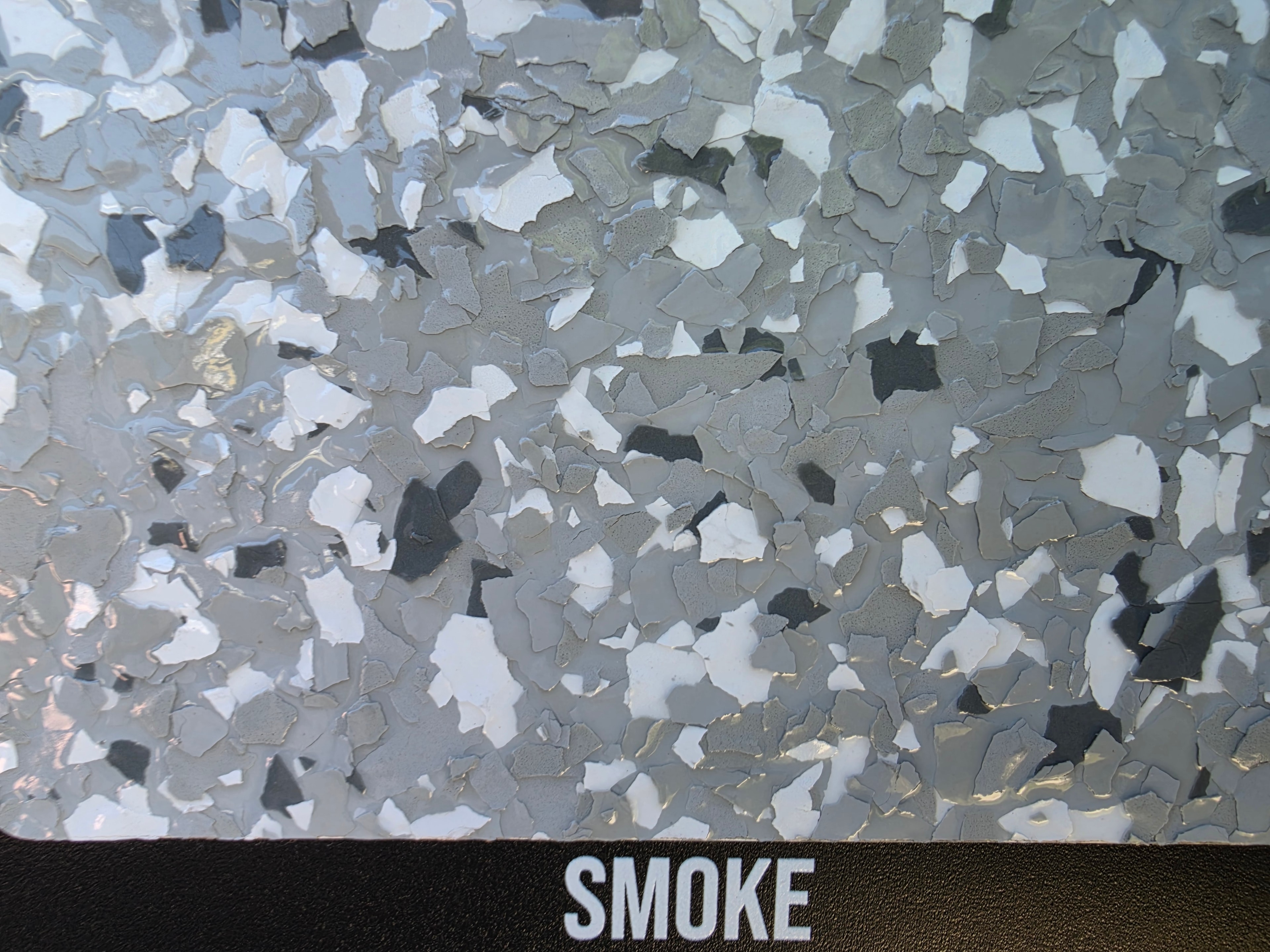 Smoke epoxy flake color sample