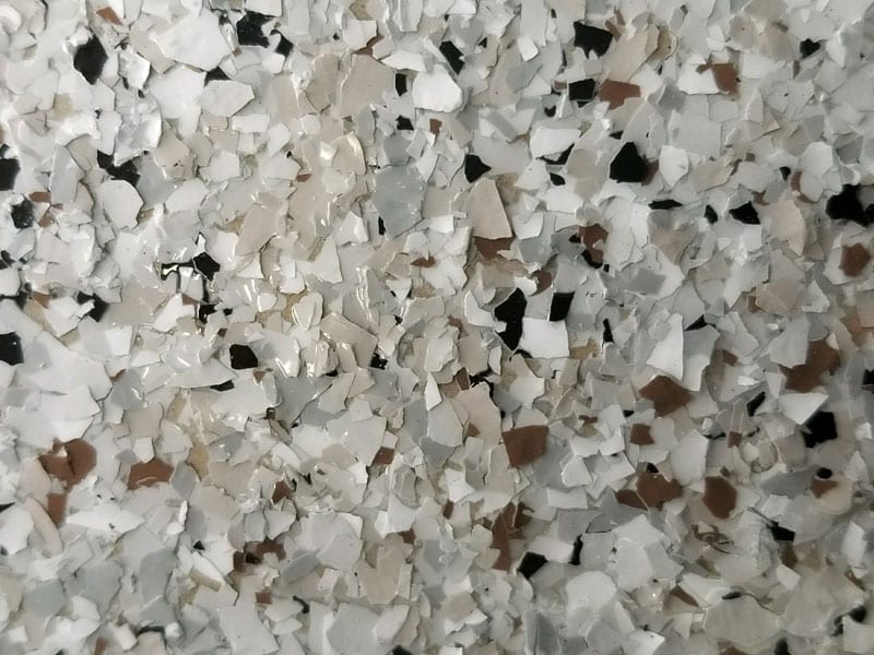 epoxy flakes brown white and black epoxy flooring in sherman oaks