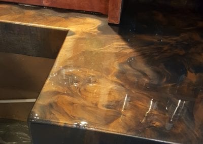 Gun metal and copper metallic epoxy countertop