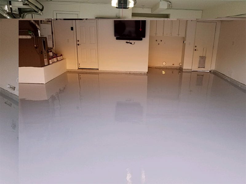 solid light grey epoxy floor